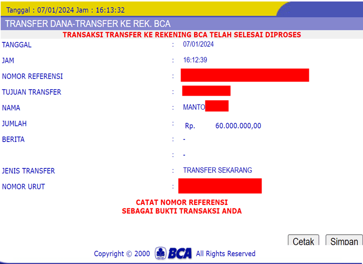 Bukti Pembayaran Kemenangan Taruhan Bola